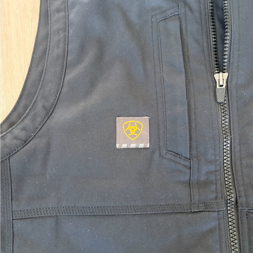 ARIAT MEN'S REBAR DURACANVAS WORK VEST BLACK LARGE - Picture 3 of 6